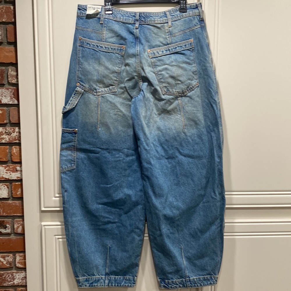 NWT Free People We The Free Loren Barrel Jeans Denim 32 high rise - Picture 5 of 13